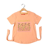 PEACH SUNSHINE FLOWERS PRINTED T-SHIRT FOR GIRLS