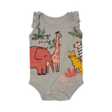 DARK GREY WELCOME TO SAVANA PRINTED ROMPER