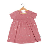 PINK STARS PRINTED FROCK FOR GIRLS