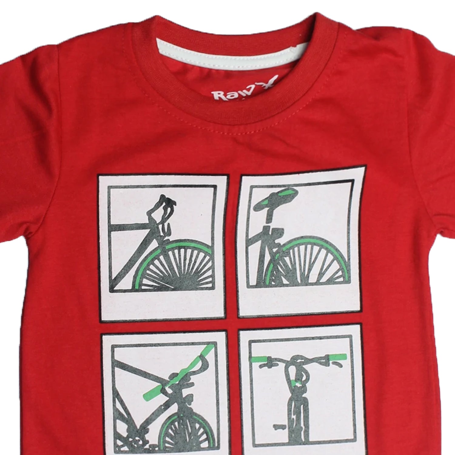Raw Culture Red Bicycle Printed T-shirt - Expo City