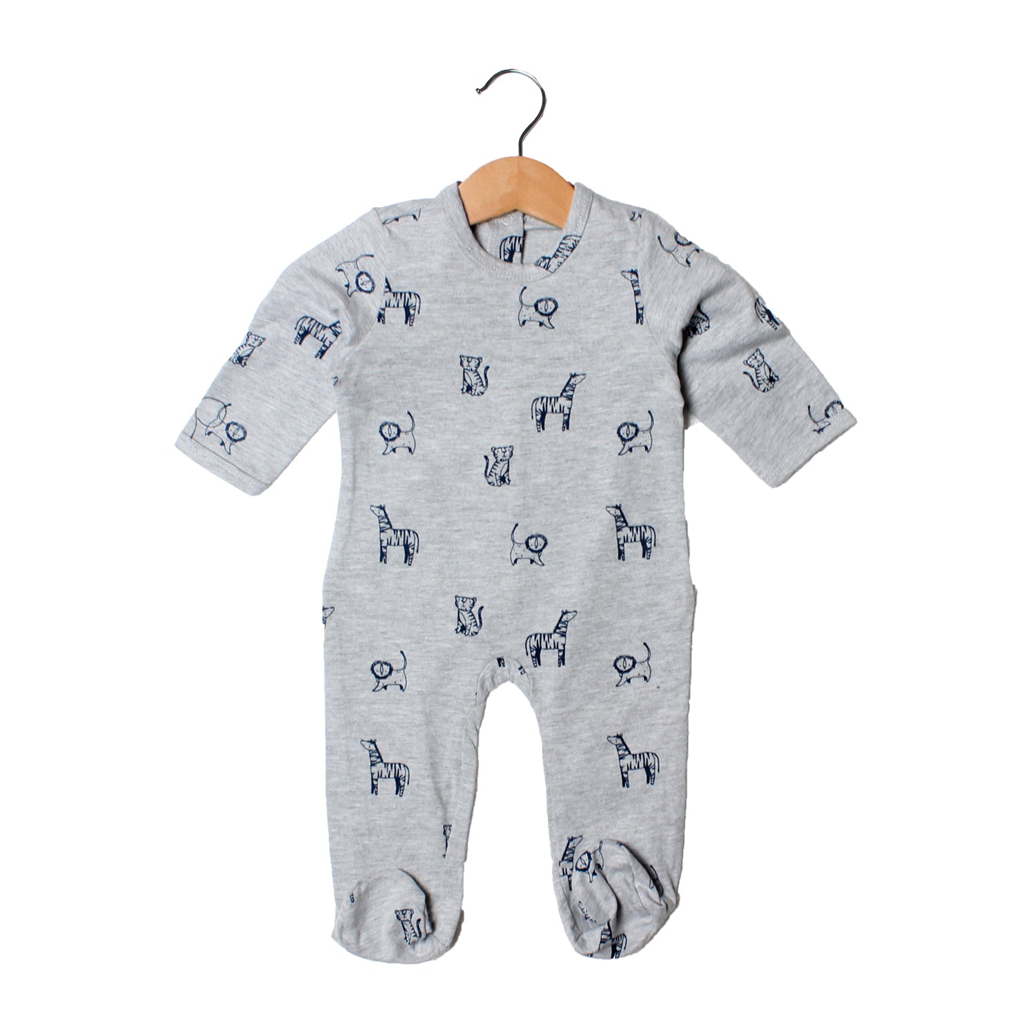 NEW GREY ANIMALS PRINTED FULL BODY FULL SLEEVES ROMPERS