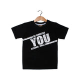 NEW BLACK BE FEARLESS PRINTED T-SHIRT FOR BOYS