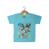 NEW SKY BLUE SUMMER TIME PRINTED T-SHIRT FOR BOYS